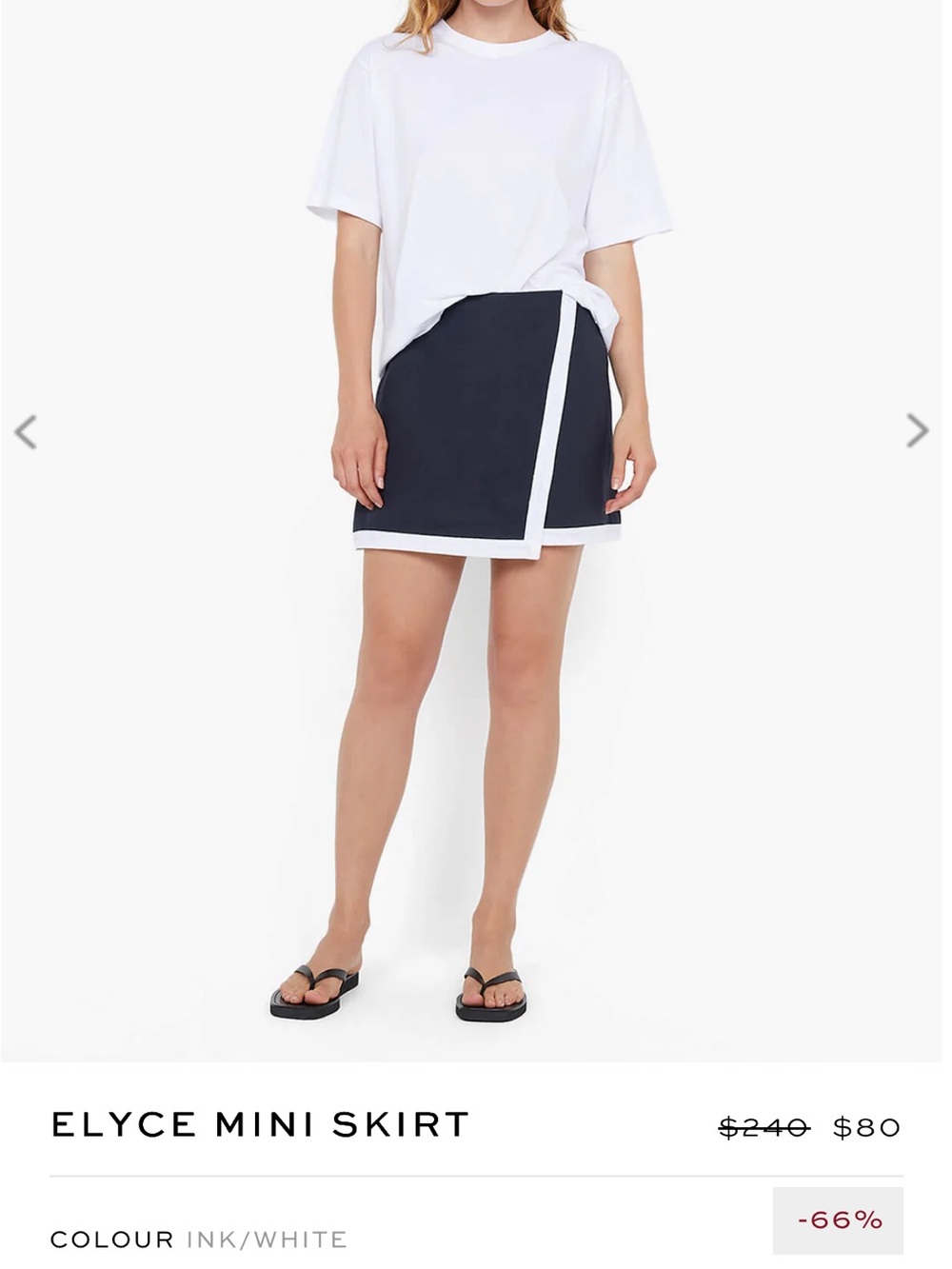 bec + bridge Black Mini Skirt with White Tag Detail